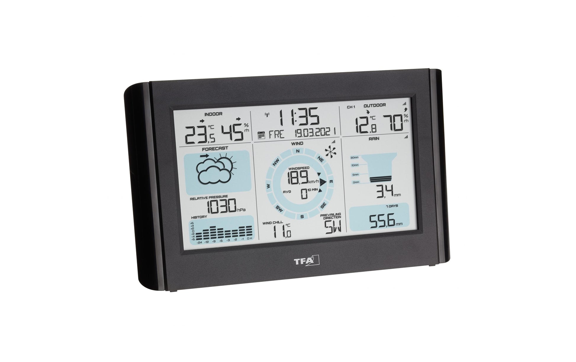 TFA-Dostmann WEATHER PRO Temperatur-/Feuchtesensor – Kabellos, −40–60 °C, 10–99 %, Innen/Aussen