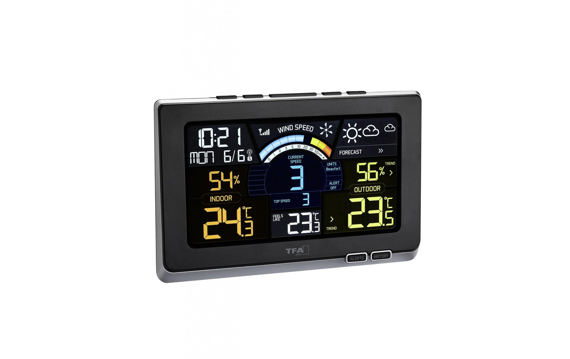 TFA-Dostmann Spring Breeze – Wetterstation, Funk, innen/aussen, Anemometer – schwarz