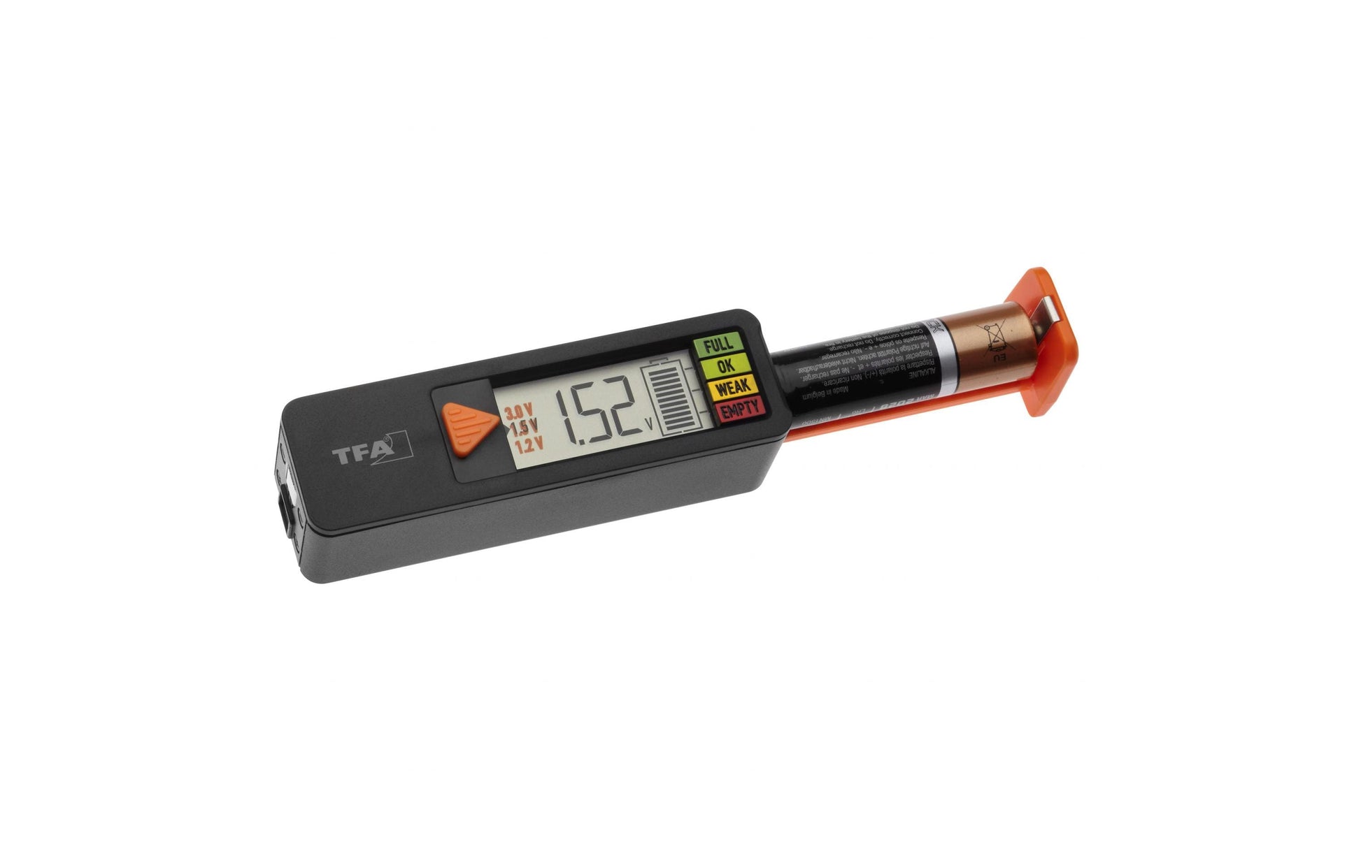 TFA-Dostmann BatteryCheck – Batterietester – LED-Anzeige, für AA/AAA/C/D/9 V/Knopfzellen