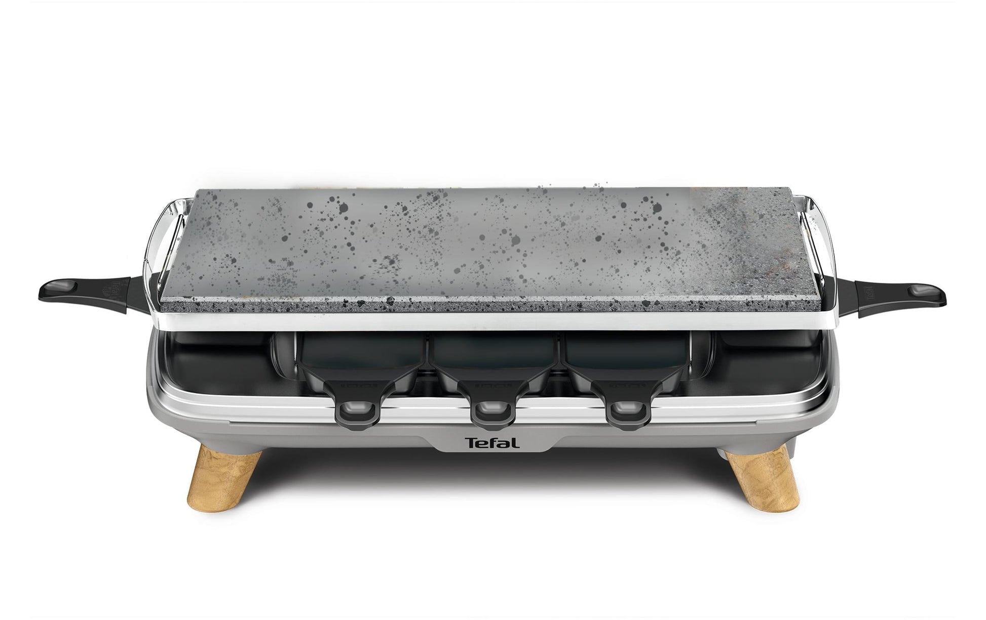 Tefal Raclette-Grill PR620DCH – 8 Personen, Steinplatte, 1350 W – Schwarz/Edelstahl