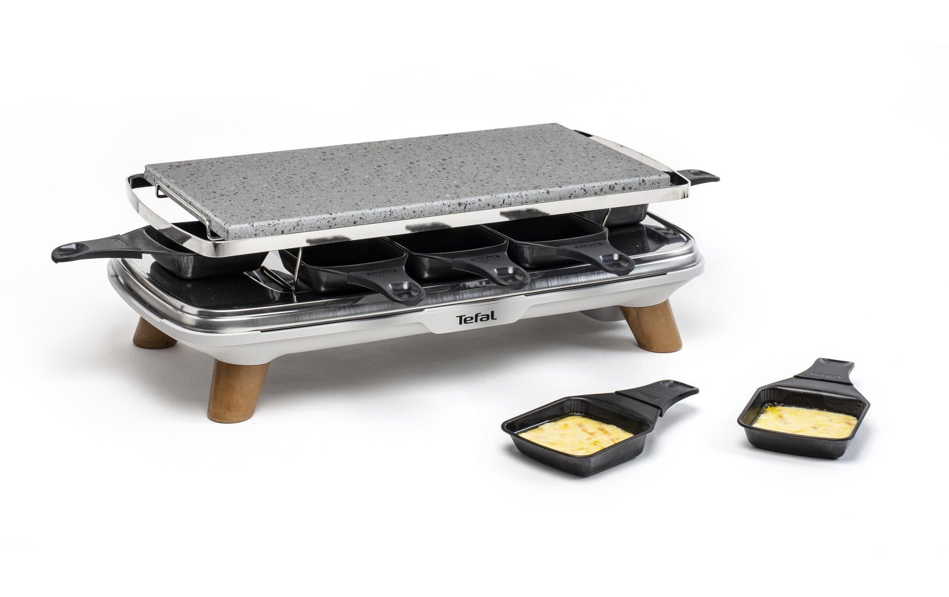 Tefal Raclette-Grill PR620DCH – 8 Personen, Steinplatte, 1350 W – Schwarz/Edelstahl