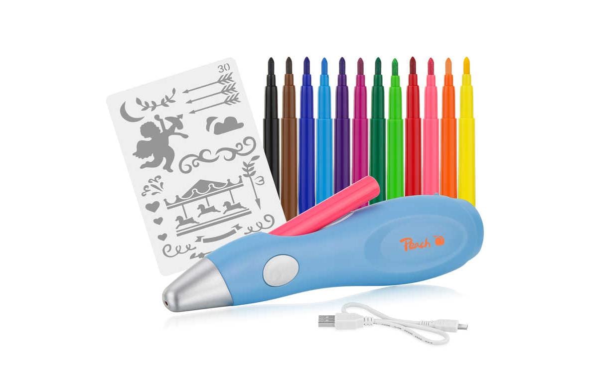 Peach PO150 Airbrush-Stifte – waschbar, 12 Farben