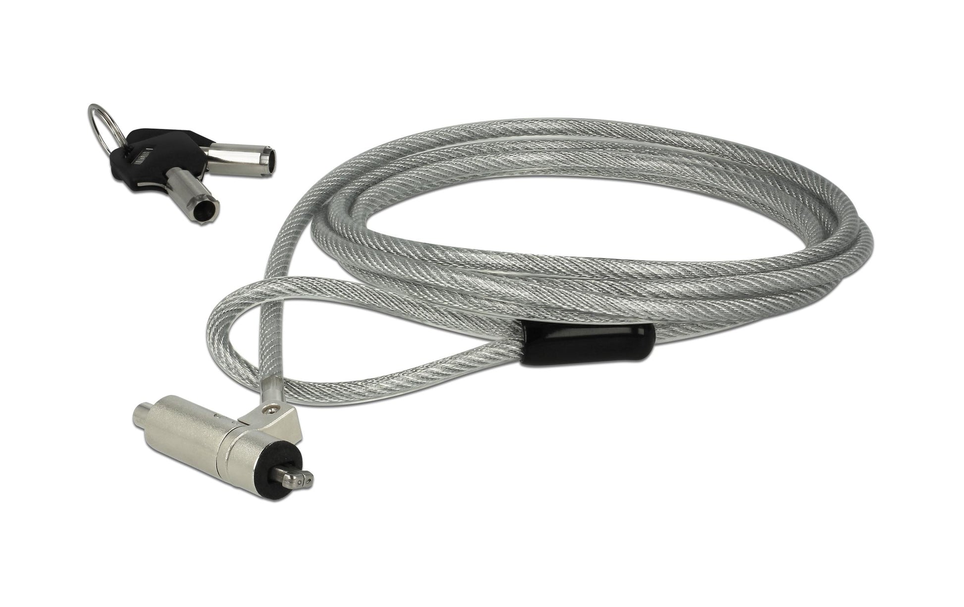 Navilock Kabelschloss für HP Elite X2, Noble Wedge – 1,8 m, 4,5 mm – 2 Schlüssel – Silber