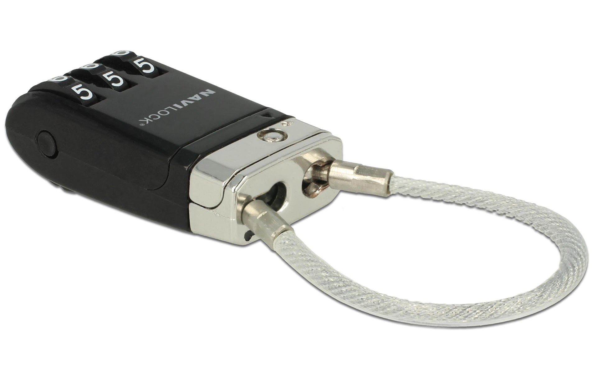 Navilock Gepäckkombinationsschloss – USB, Zahlenschloss – für alle Marken – Schwarz, Plastik