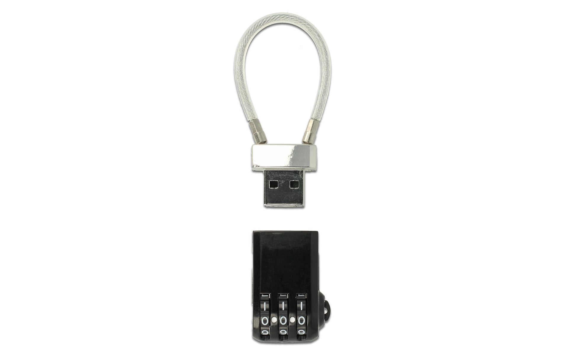 Navilock Gepäckkombinationsschloss – USB, Zahlenschloss – für alle Marken – Schwarz, Plastik