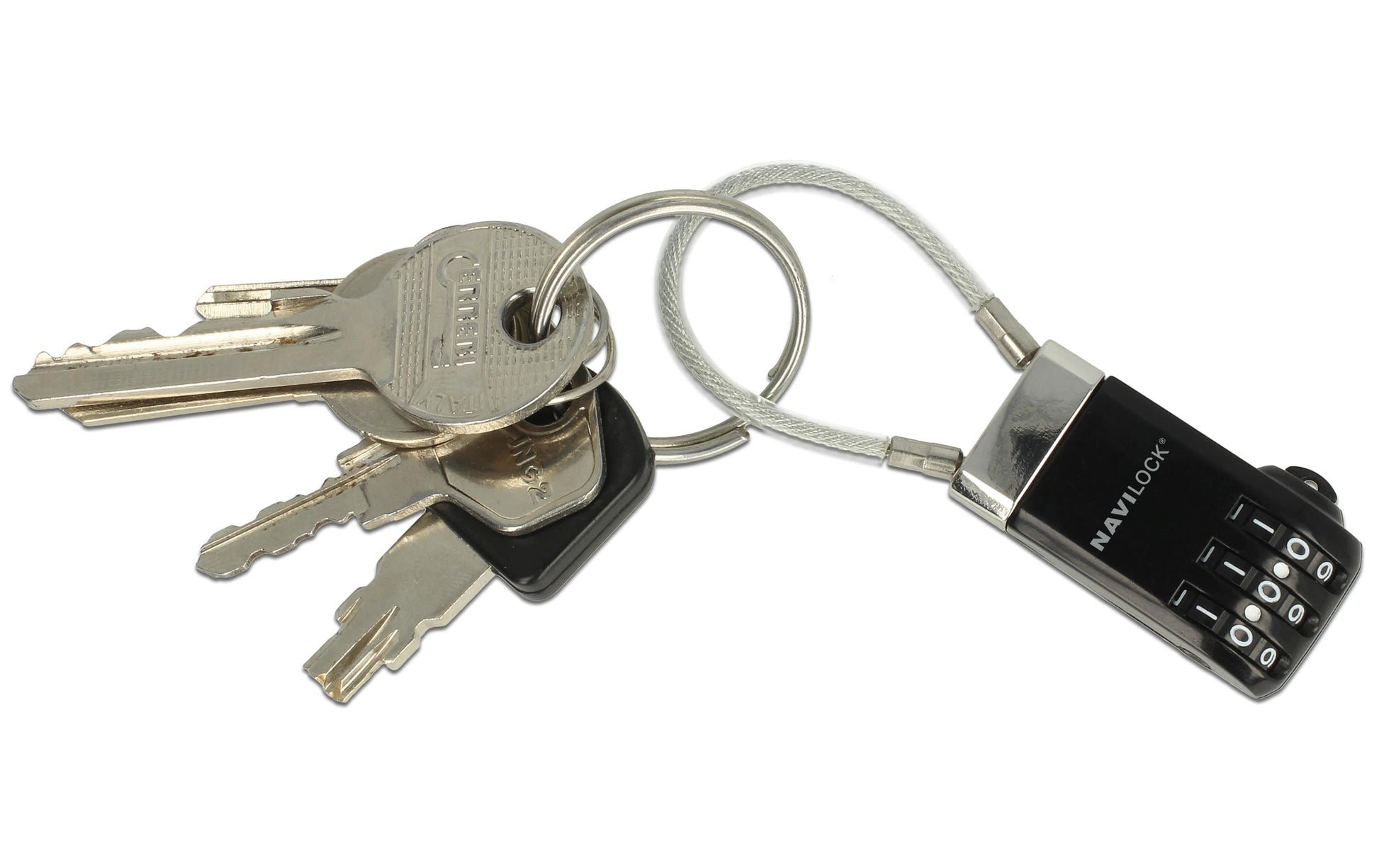 Navilock Gepäckkombinationsschloss – USB, Zahlenschloss – für alle Marken – Schwarz, Plastik