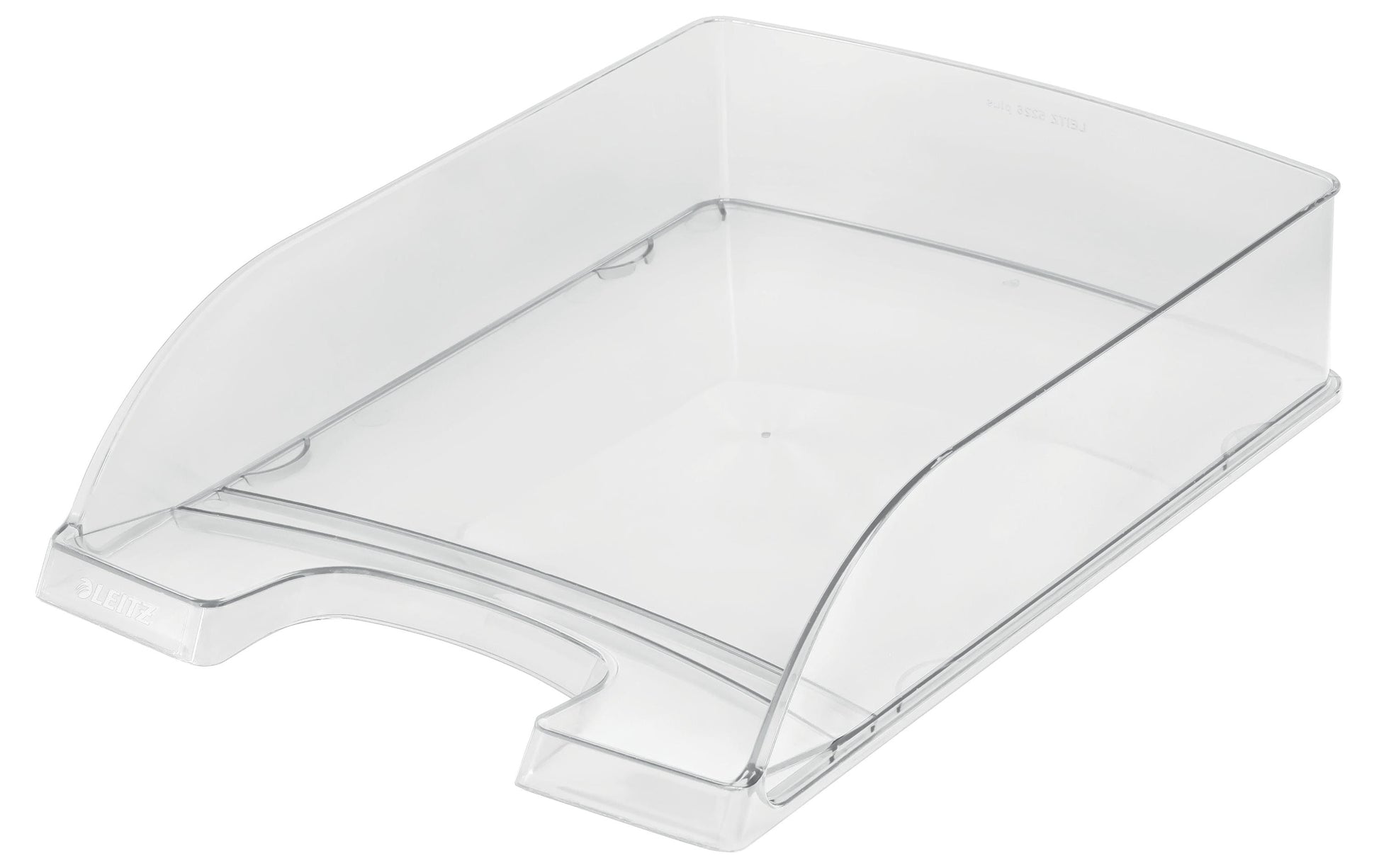 Leitz Briefkorb – mit Griffausschnitt, mit Beschriftungsfeld, glänzend, transparent, B 255 × H 70 × T 357 mm