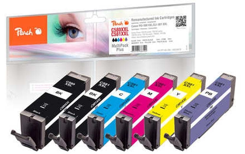 Peach Tintenpatronen-Multipack PG/CLI-580/1XXL, kompatibel – für Canon Pixma TR 7520, TR 7550, TS 705 und andere