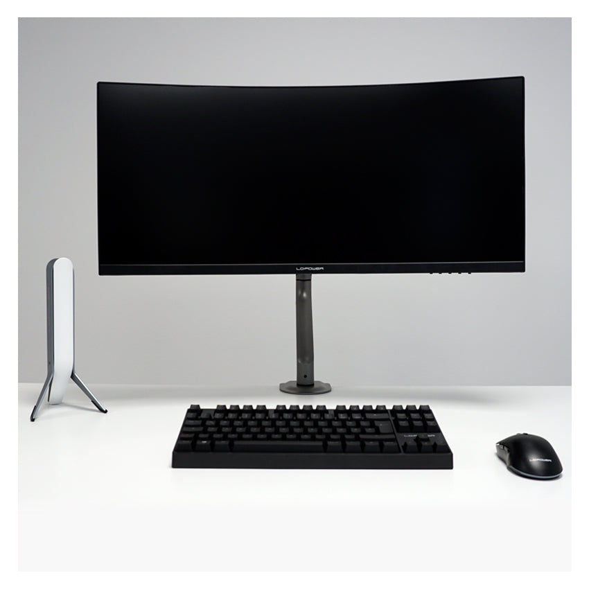 LC-Power LC-EQ-A32B – Monitorarm Tischhalterung – Klemme/Durchführung – 1 Monitor – 17–32" – VESA 75×75/100×100