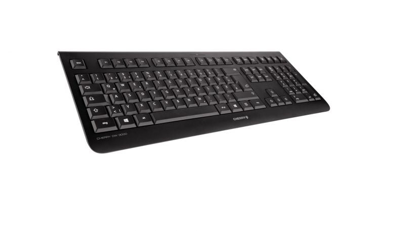CHERRY Tastatur, kabellos (2,4 GHz), US-Layout (EN), Fullsize (mit Ziffernblock), schwarz – für Windows
