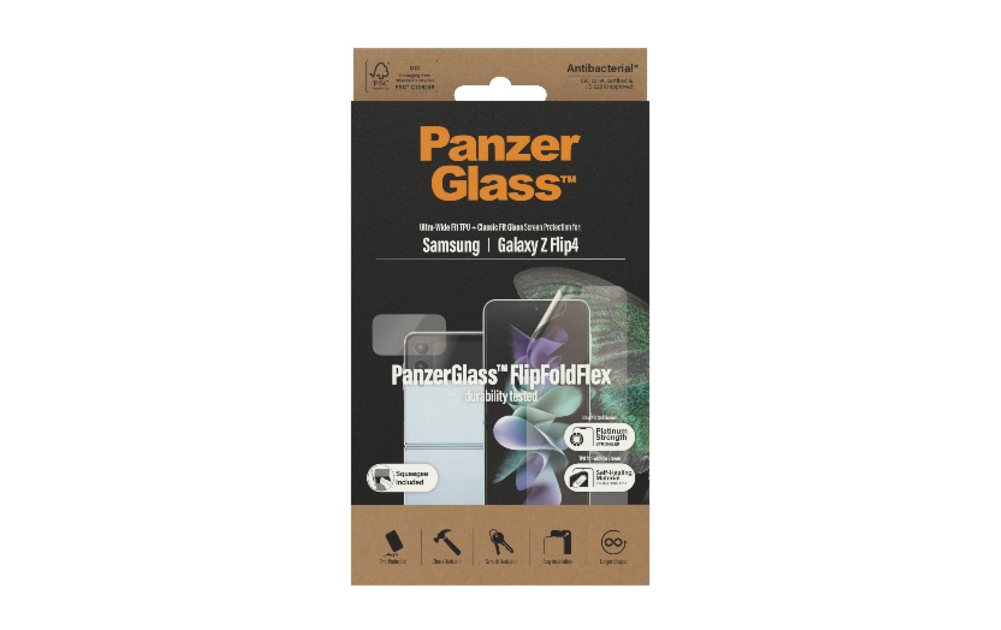 PanzerGlass Displayschutz, Folie, Transparent – für Samsung Galaxy Z Flip4 – 1er-Pack