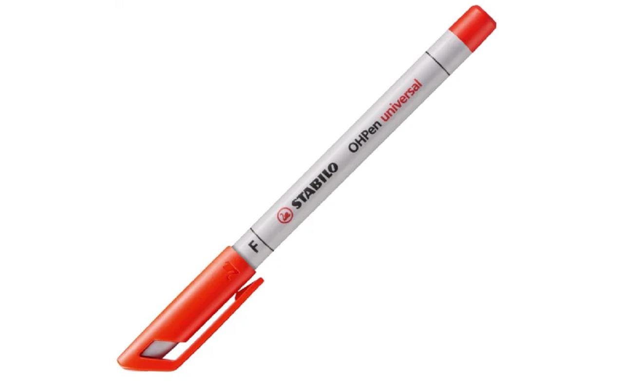 STABILO Non-Permanent-Marker OHPen – fein 0,7 mm – rot – trocken abwischbar