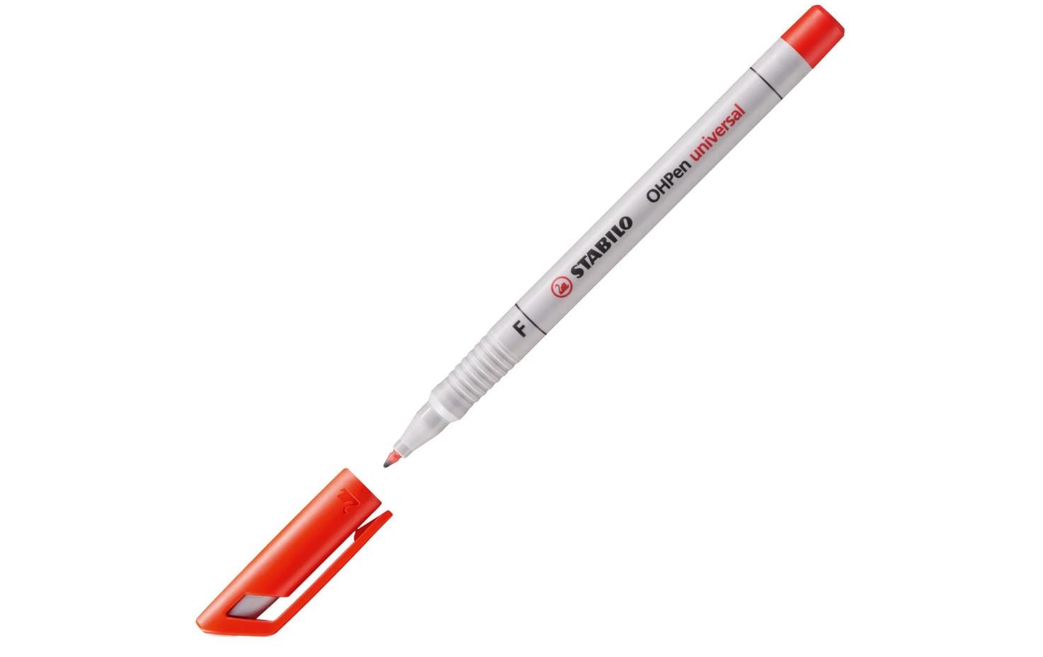 STABILO Non-Permanent-Marker OHPen – fein 0,7 mm – rot – trocken abwischbar