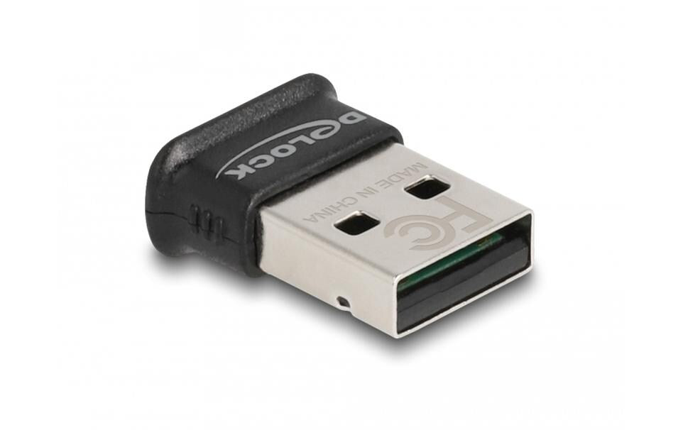 DeLOCK 61024 USB-Bluetooth-Adapter – Bluetooth 5.0 + EDR, USB-A, bis 100 m, 3 Mbit/s – Schwarz