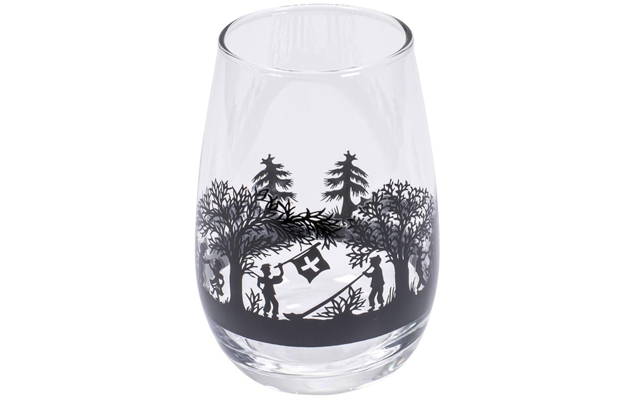 Kadastar Trinkglas Bergchilbi – 400 ml, Ø 6,2 cm, H 11,4 cm, Glas, Schwarz, spülmaschinenfest