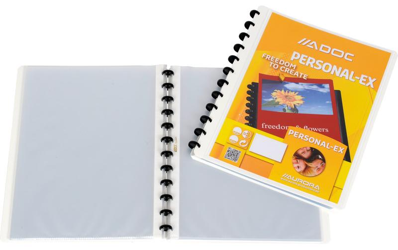 Adoc Personal-Ex Aurora Sichtbuch – 30 Sichttaschen, A4, austauschbar, genarbt, antireflex, weiss