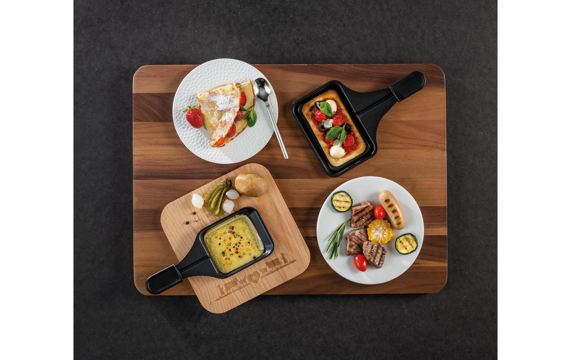 Koenig Raclette-Grill – 8 Personen, 1800 W, Antihaftbeschichtet – Schwarz/Edelstahl