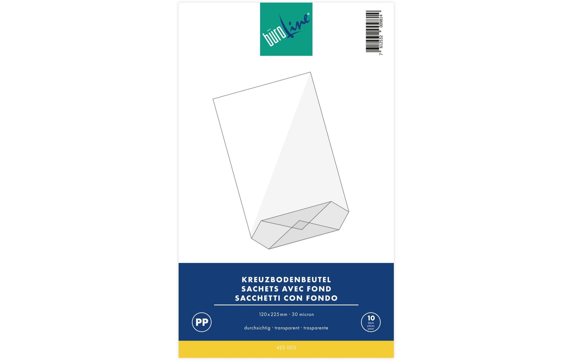 Buroline Verpackungsbeutel – 120 × 225 mm, Polypropylen (PP), transparent – 10 Stk.
