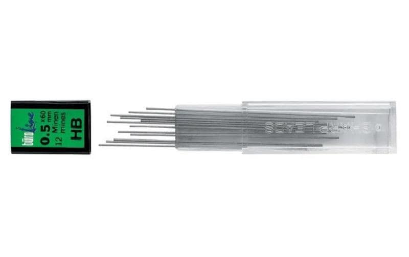 Buroline Ersatzminen – Schwarz, 0,7 mm, 12er-Pack