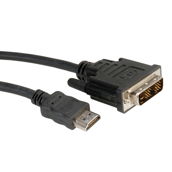 ROLINE DVI-D auf HDMI Kabel 1080p 60 Hz – 2 m – für Monitor, TV, Beamer
