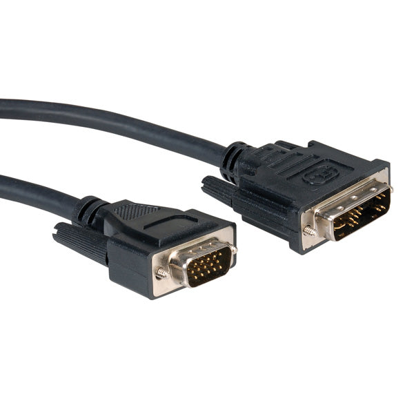 ROLINE DVI-A auf VGA Kabel – 5 m – verriegelbar
