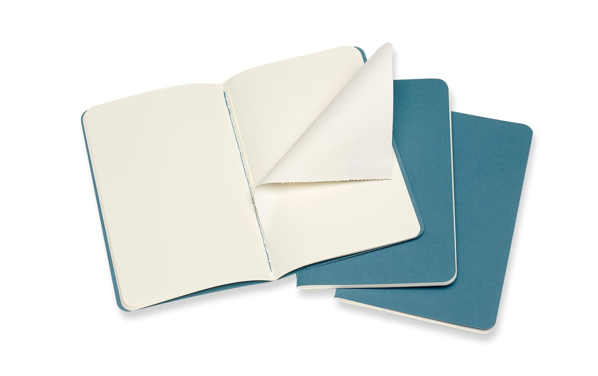 Moleskine Notizheft – A6 – Fadenheftung, Innentasche, 16 herausnehmbare Seiten, Schwarz, 3er-Pack