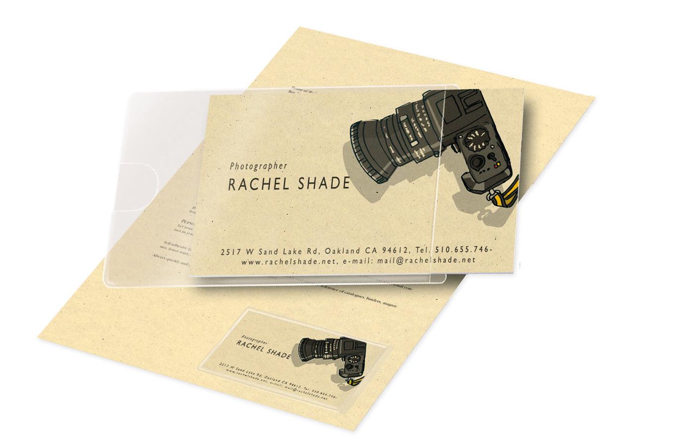 3L Visitenkartenhüllen – 60 × 95 mm – für Karten 56 × 93 mm – Kunststoff – transparent – 10 Stk.