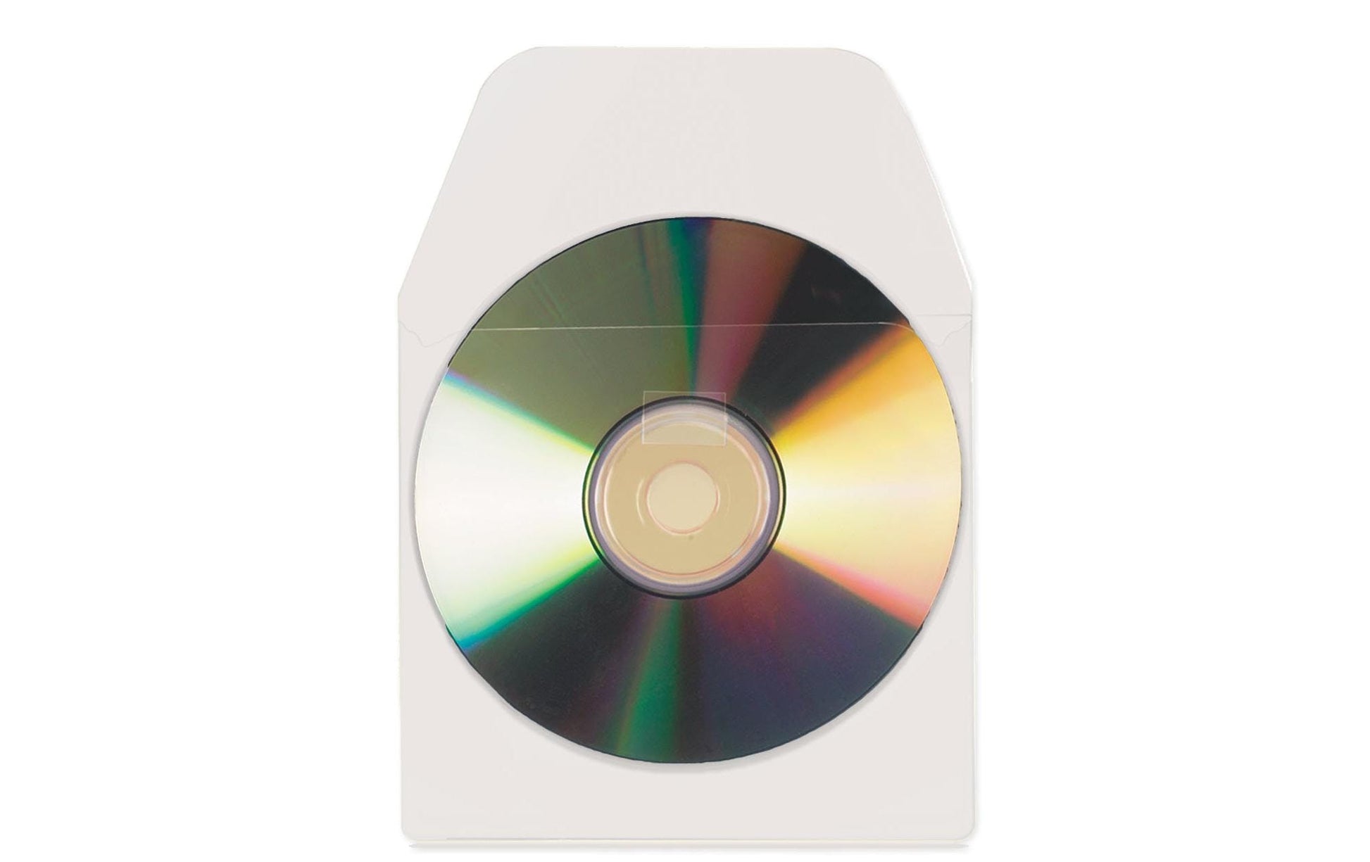 3L CD-/DVD-Aufbewahrung 127 × 127 mm – selbstklebend, mit Klappe, 20 Stück, PP, weiss
