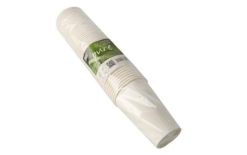 Papstar Trinkbecher Pure, Karton, für Heissgetränke – 3 dl – 50 Stk.