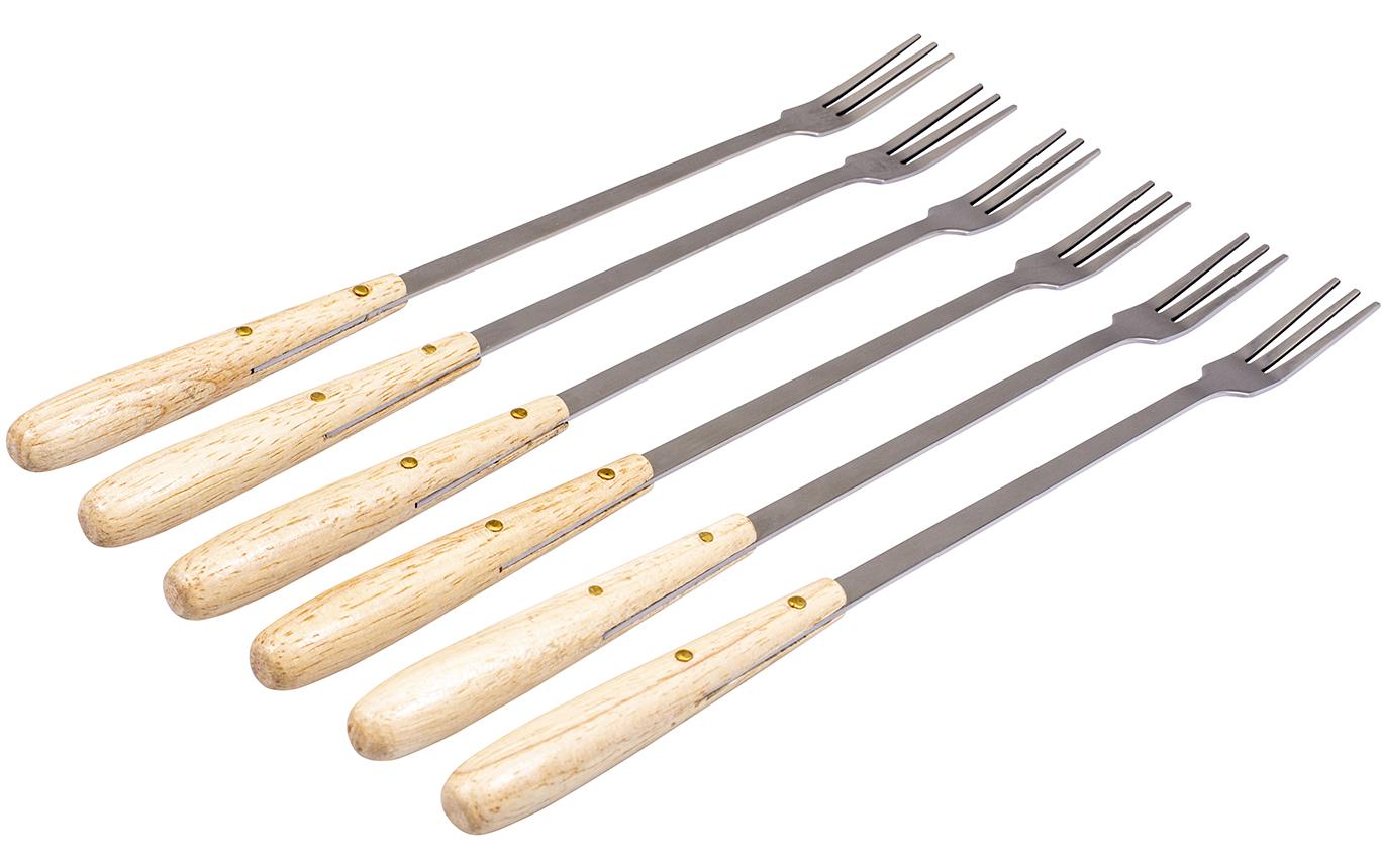 Kadastar Fonduegabeln 6 Stk., 26 cm, Edelstahl 18/0, Gummibaumgriff