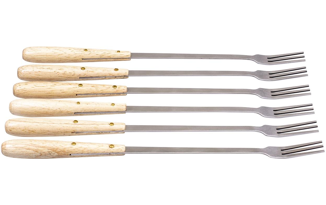 Kadastar Fonduegabeln 6 Stk., 26 cm, Edelstahl 18/0, Gummibaumgriff