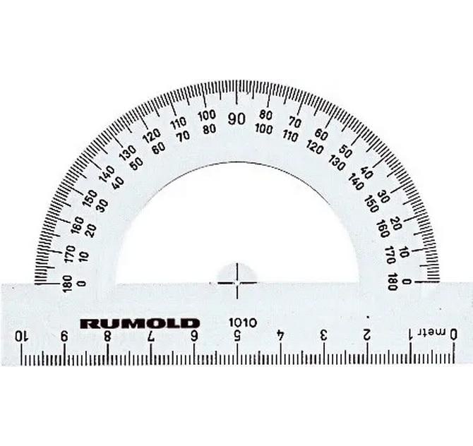 Rumold Winkelmesser 180° – Ø 10 cm – Kunststoff – transparent