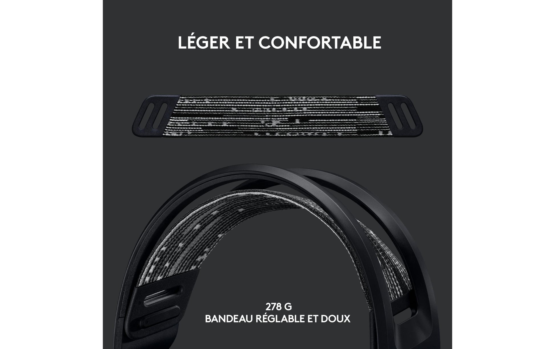 Logitech G G733 Gaming-Headset – Over-Ear, Stereo, Kabellos 2,4 GHz, mit USB-A-Dongle, Schwarz