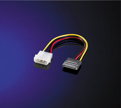 ROLINE Stromkabel – Molex 4-polig–SATA 15-polig, 0,15 m, mehrfarbig
