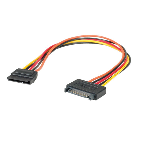 ROLINE SATA Stromkabel – SATA 15-Pin (Buchse)–SATA 15-Pin (Stecker), 0,3 m, mehrfarbig