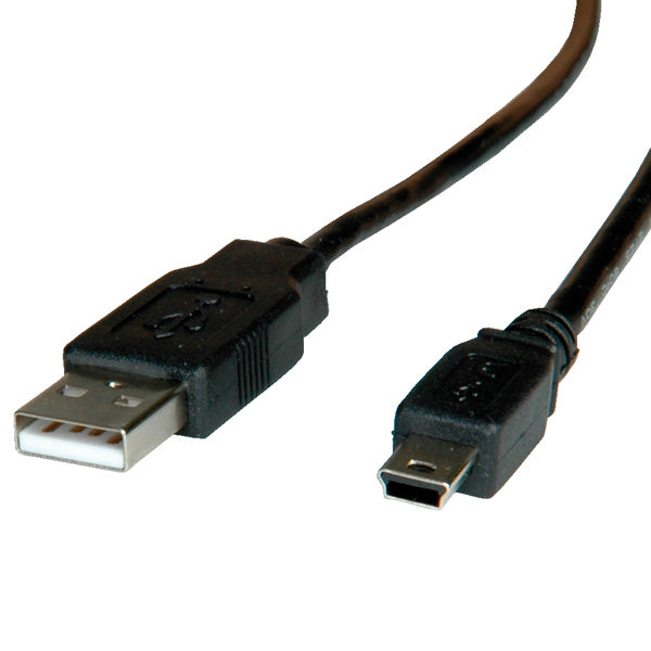 ROLINE USB-A auf Mini-USB-B Kabel – USB 2.0 (480 Mbit/s) – 1,8 m – Schwarz