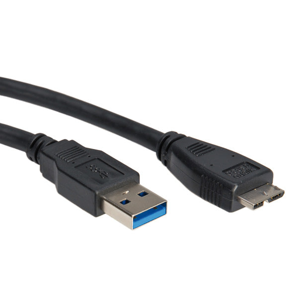 ROLINE USB-A auf Micro-USB-B Kabel – USB 3.2 Gen 1 (5 Gbit/s) – 0,8 m – Schwarz