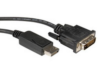 ROLINE DisplayPort auf DVI Kabel DP 1.1 1080p 60 Hz – 2 m – verriegelbar