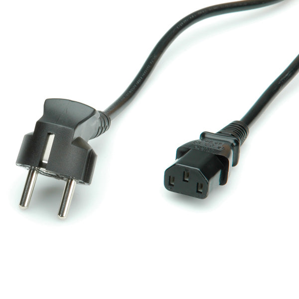 ROLINE Netzkabel – Schuko (CEE 7/7)–IEC C13, 3 m, 250 V/10 A, Schwarz