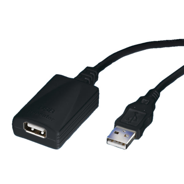 ROLINE USB-A Verlängerungskabel (Stecker auf Buchse) – USB 2.0 (480 Mbps) – 5 m – Schwarz