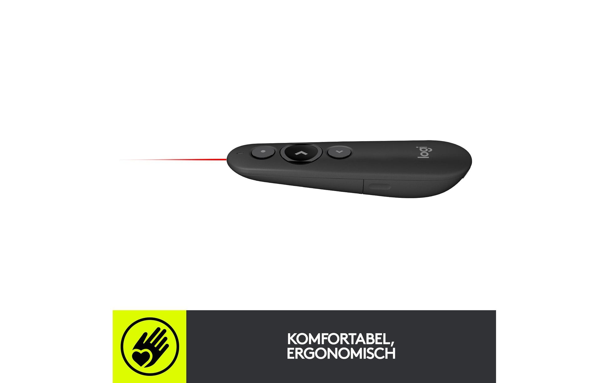Logitech R500s – Presenter – Laser Klasse 1, Bluetooth, 2,4 GHz, Reichweite ca. 20 m, für Windows/Mac/iOS u. a.