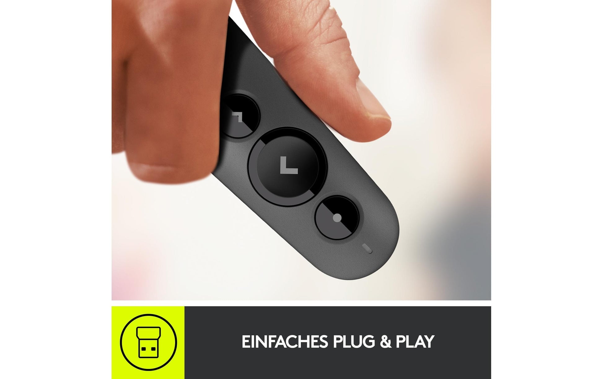 Logitech R500s – Presenter – Laser Klasse 1, Bluetooth, 2,4 GHz, Reichweite ca. 20 m, für Windows/Mac/iOS u. a.