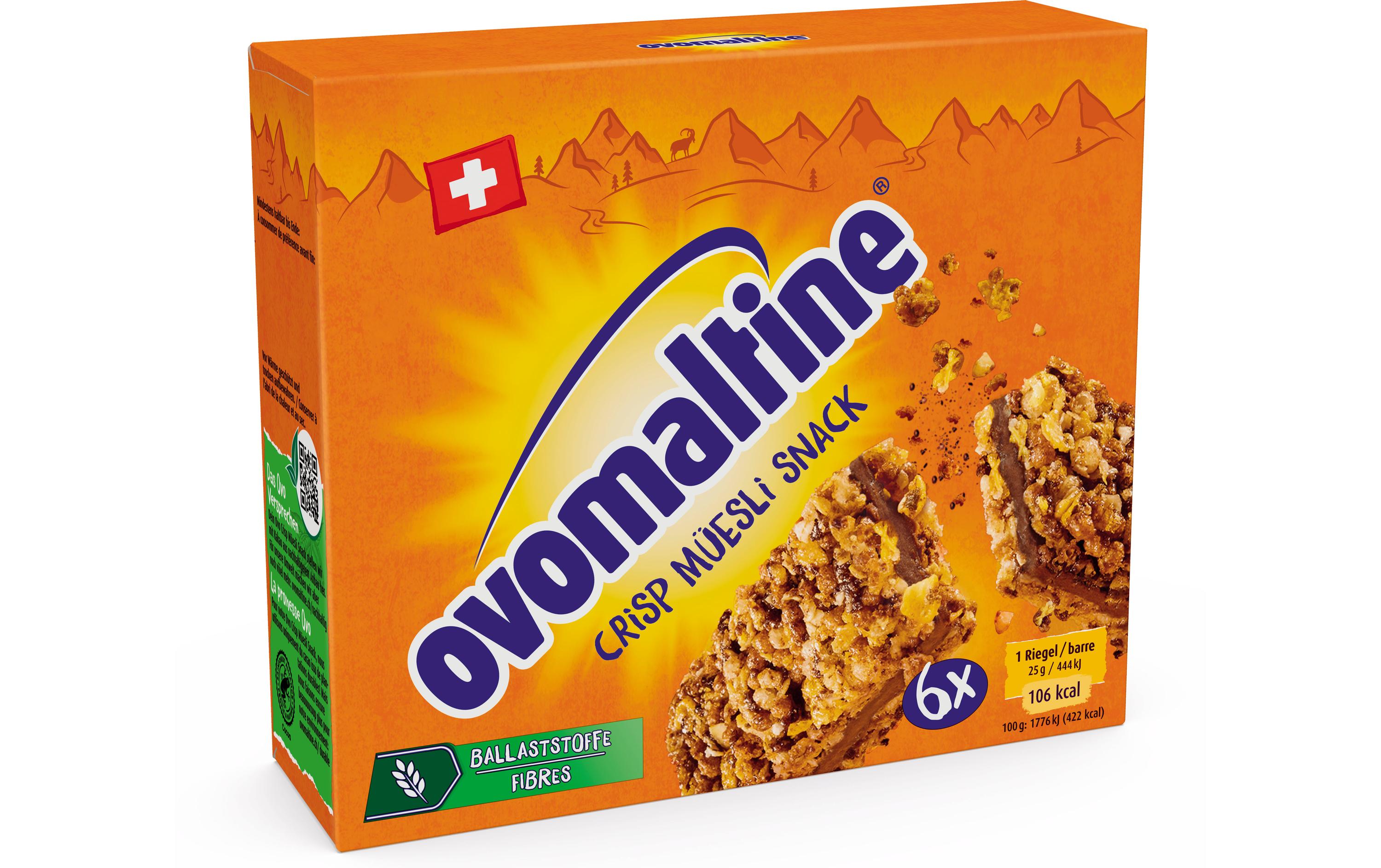 Ovomaltine Energieriegel – Crisp Müesli, 6 × 25 g (150 g)