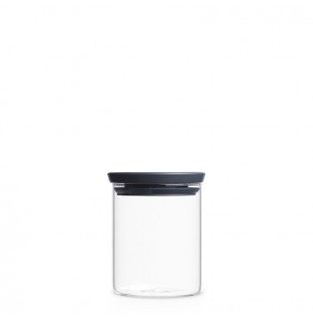 Brabantia Vorratsdose 600 ml, Ø 10,4 × 13 cm, Glas/Kunststoff, Transparent