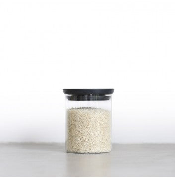 Brabantia Vorratsdose 600 ml, Ø 10,4 × 13 cm, Glas/Kunststoff, Transparent