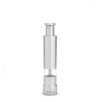 Brabantia Salz- und Pfeffermühle 13,5 cm, Edelstahl/Kunststoff, 2-teilig, mit Keramikmahlwerk