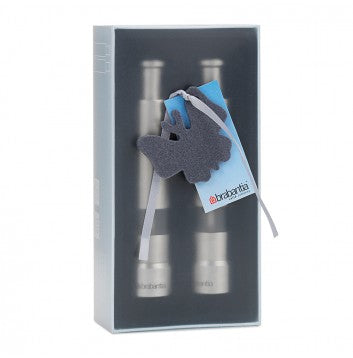 Brabantia Salz- und Pfeffermühle 13,5 cm, Edelstahl/Kunststoff, 2-teilig, mit Keramikmahlwerk