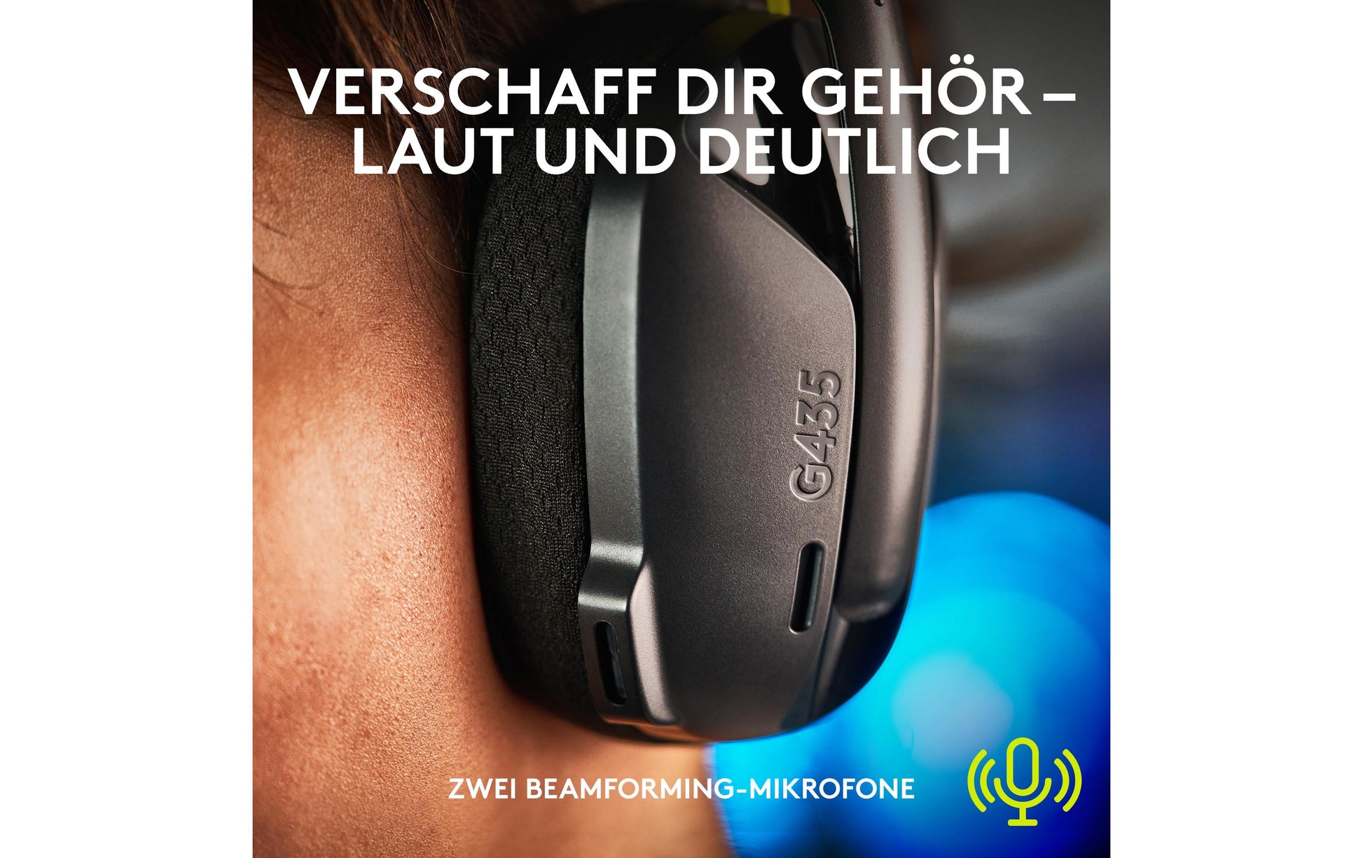 Logitech G G435 Gaming-Headset – Over-Ear, Stereo, BT, mit USB-A-Dongle, Schwarz