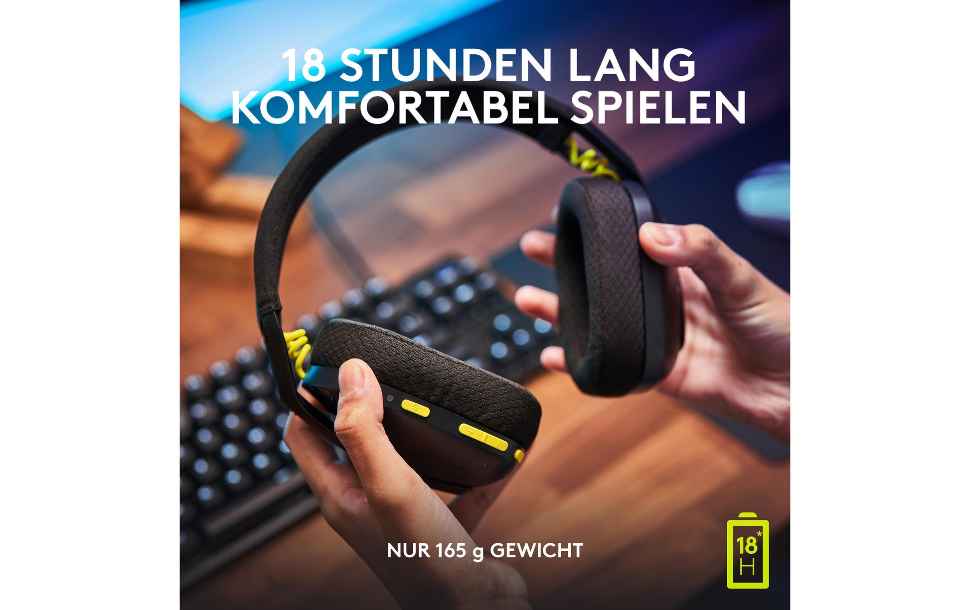 Logitech G G435 Gaming-Headset – Over-Ear, Stereo, BT, mit USB-A-Dongle, Schwarz