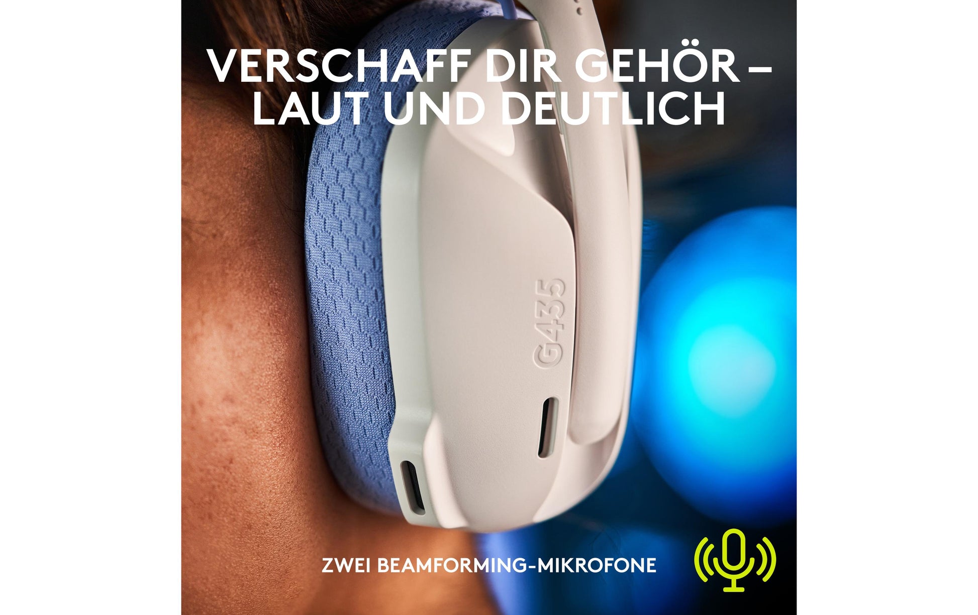 Logitech G G435 Gaming-Headset – Over-Ear, Stereo, BT, mit USB-A-Dongle, Weiss